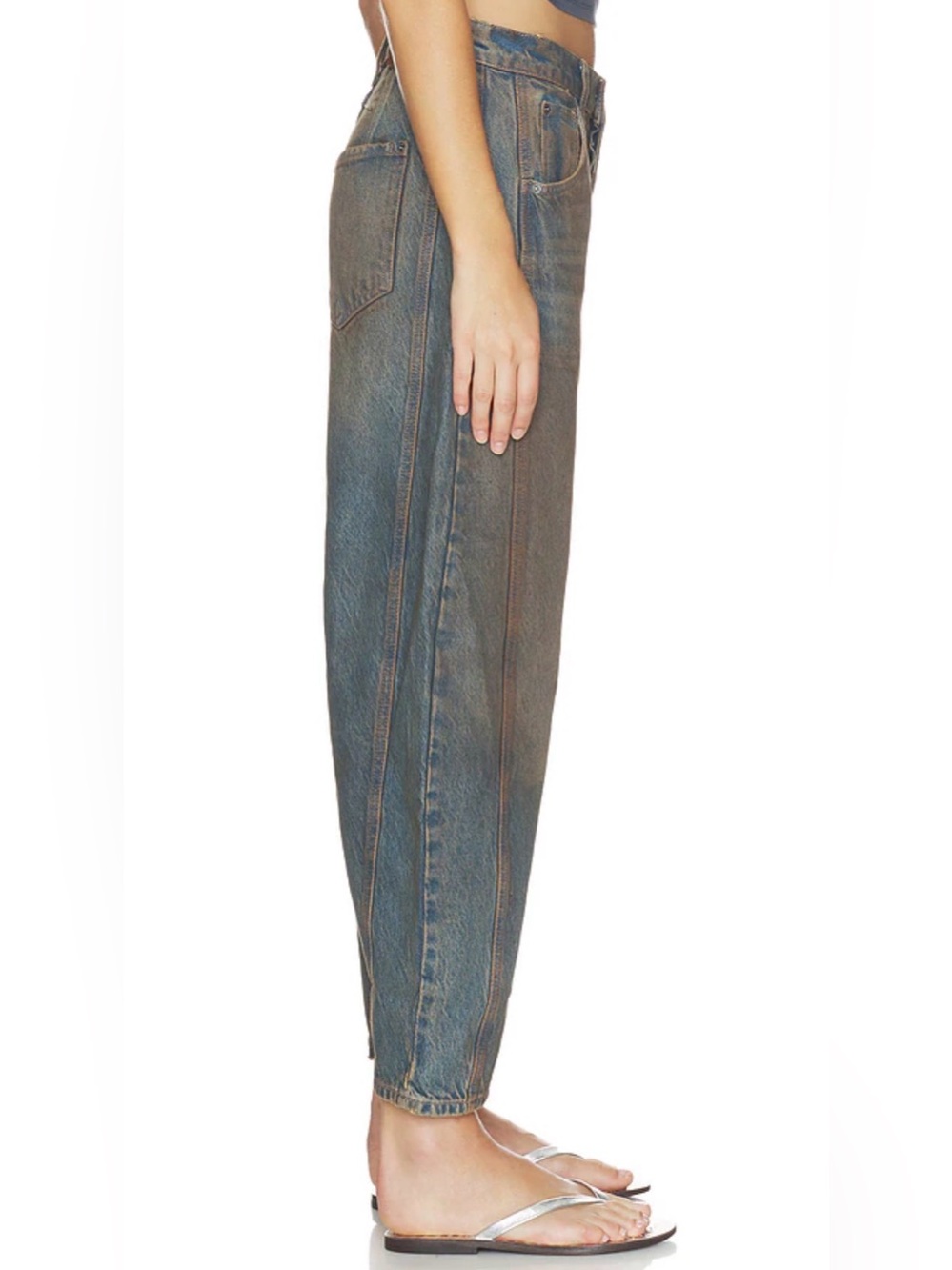 We the Free People 31 Good Luck Barrel Lost Desert Blue Brown Distress NWOT $128 - Picture 5 of 12